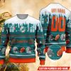 NFL Miami Dolphins Winter AOP Knitted Christmas Sweater Custom Number And Name - NFL Miami Dolphins Winter AOP Knitted Christmas Sweater Custom Number And Name