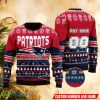 NFL New England Patriots Seasonal AOP Ugly Christmas Sweater Custom Number And Name - NFL New England Patriots Seasonal AOP Ugly Christmas Sweater Custom Number And Name