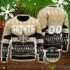 NFL New Orleans Saints Custom Name And Number Christmas Snowflake Pattern Ugly Christmas Sweater For Fans Product Photo 1