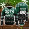 NFL New York Jets Custom Name And Number Christmas Snowflake Pattern Ugly Christmas Sweater For Fans Product Photo 1