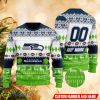 NFL Seattle Seahawks Joyful AOP Knitted Christmas Sweater Custom Number And Name - NFL Seattle Seahawks Joyful AOP Knitted Christmas Sweater Custom Number And Name