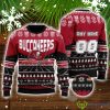 NFL Tampa Bay Buccaneers Custom Name And Number Christmas Snowflake Pattern Ugly Christmas Sweater For Fans Product Photo 1