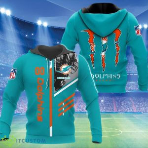 NFL Teams Miami Dolphins Custom Name And Number Best Gift For Men Product Photo 1
