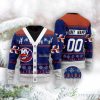 NHL New York Islanders Custom Number And Name Ugly Christmas Sweater For Fans Product Photo 1