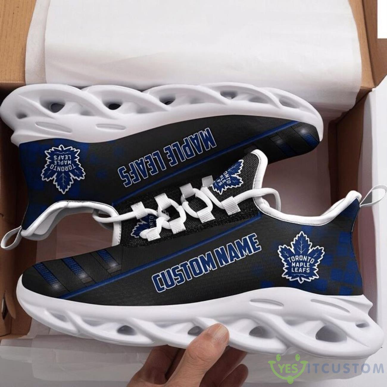 NHL Toronto Maple Leafs Custom Name White Max Soul Shoes 3 NHL Toronto Maple Leafs Custom Name White Max Soul Shoes Product Photo 1