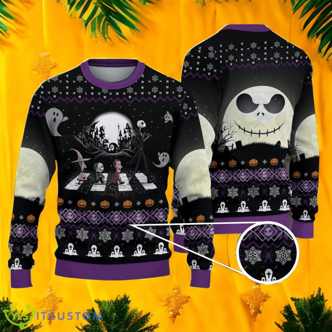 Nightmare Before Xmas Road Ugly Christmas Sweater 3 Nightmare Before Xmas Road Ugly Christmas Sweater Product Photo 1
