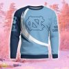 North Carolina Tar Heels Curved Stripes Funny Ugly Christmas Sweater Gift For Men And Women Gift Holidays - North Carolina Tar Heels Curved Stripes 3D Sweatshirt_2