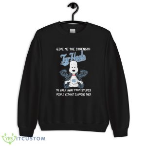 North Carolina Tar Heels Snoopy Yoga Give Me The Strength Limited Edition T Shirt, Christmas Sweatshirt - 18000 Unisex Heavy Blend Crewneck Sweatshirt