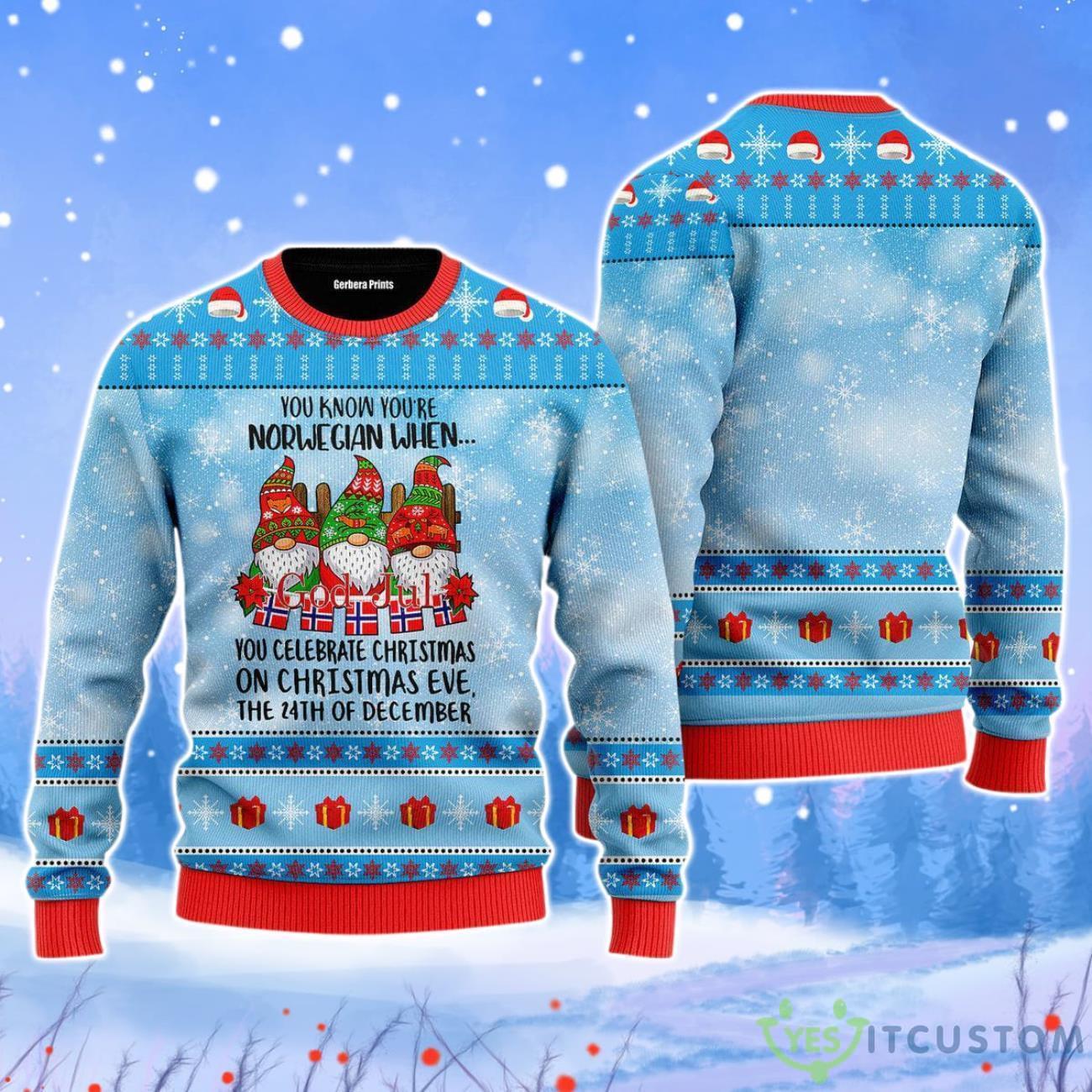 Norwegian Christmas Unisex Ugly Sweater 3 Norwegian Christmas Unisex Ugly Sweater Product Photo 1