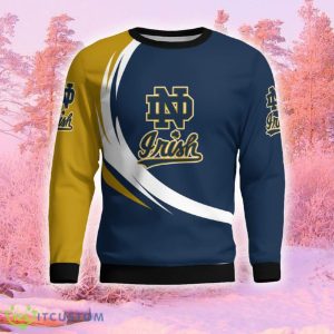 Notre Dame Fighting Irish Curved Stripes Funny Ugly Christmas Sweater Gift For Men And Women Gift Holidays - Notre Dame Fighting Irish Curved Stripes 3D Sweatshirt_2
