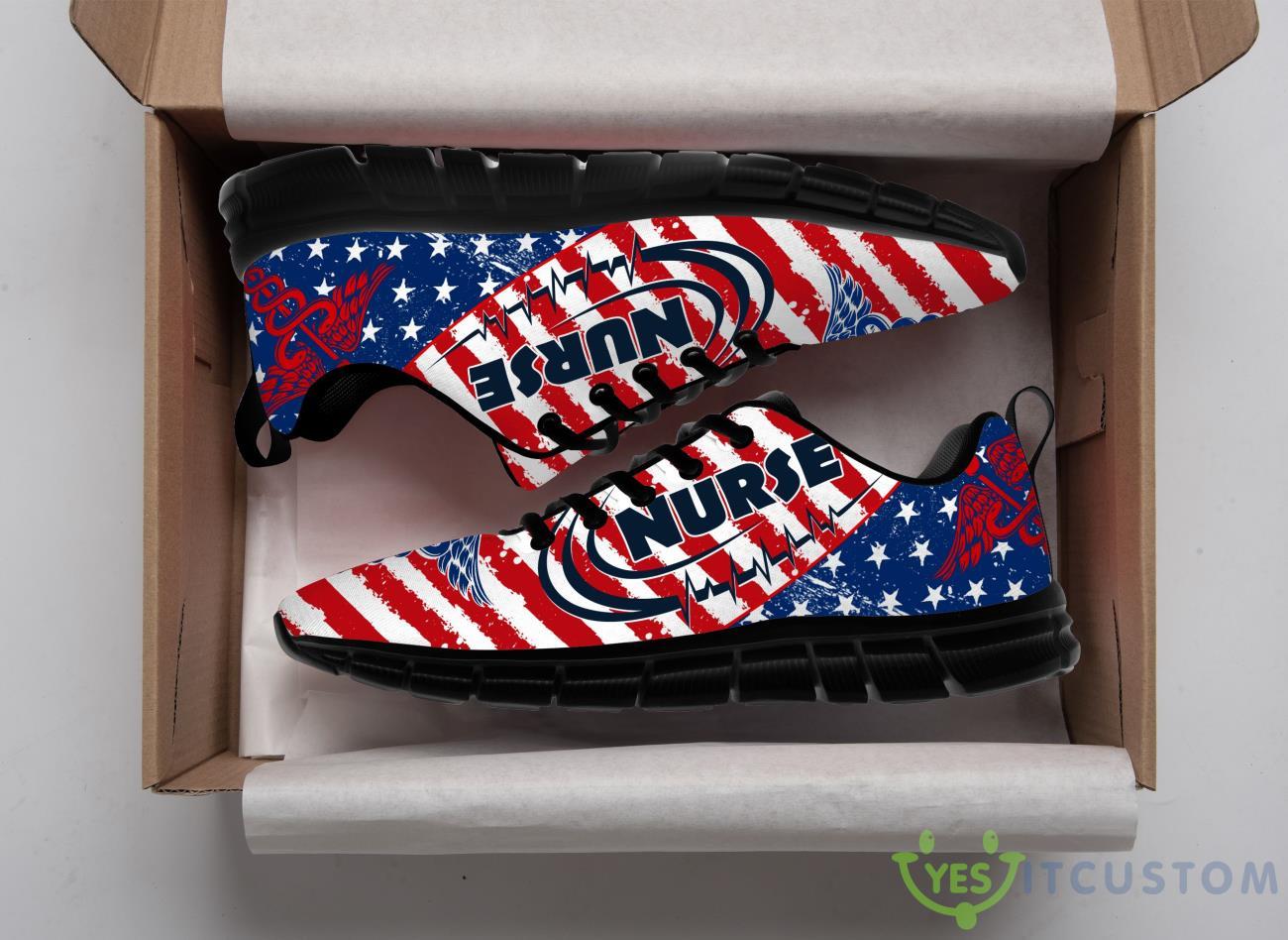 Nurse American Flag Casual Running Sneakers 3 Nurse American Flag Casual Running Sneakers Product Photo 3