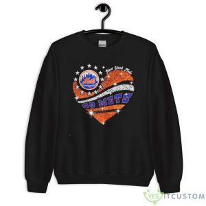 Official Go Mets Baseball Orange Glitter Heart 2023 Shirt - Unisex Crewneck Sweatshirt