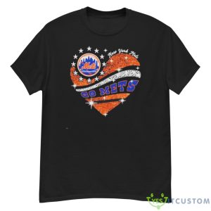 Official Go Mets Baseball Orange Glitter Heart 2023 Shirt - G500 Men’s Classic T-Shirt