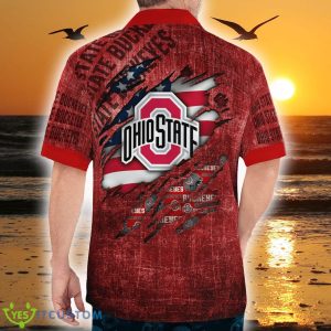 Ohio State Buckeyes American Flag Bulk 3D Hawaiian Shirt Best For Fans Beach Gift For Men And Women - Ohio State Buckeyes American Flag Retro Printed Button Shirt_5