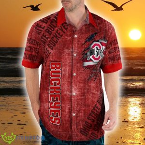 Ohio State Buckeyes American Flag Bulk 3D Hawaiian Shirt Best For Fans Beach Gift For Men And Women - Ohio State Buckeyes American Flag Retro Printed Button Shirt_6