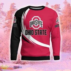 Ohio State Buckeyes Curved Stripes Funny Ugly Christmas Sweater Gift For Men And Women Gift Holidays - Ohio State Buckeyes Curved Stripes 3D Sweatshirt_2