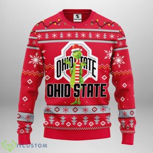 Ohio State Buckeyes Funny Grinch Christmas Ugly Sweater Product Photo 1