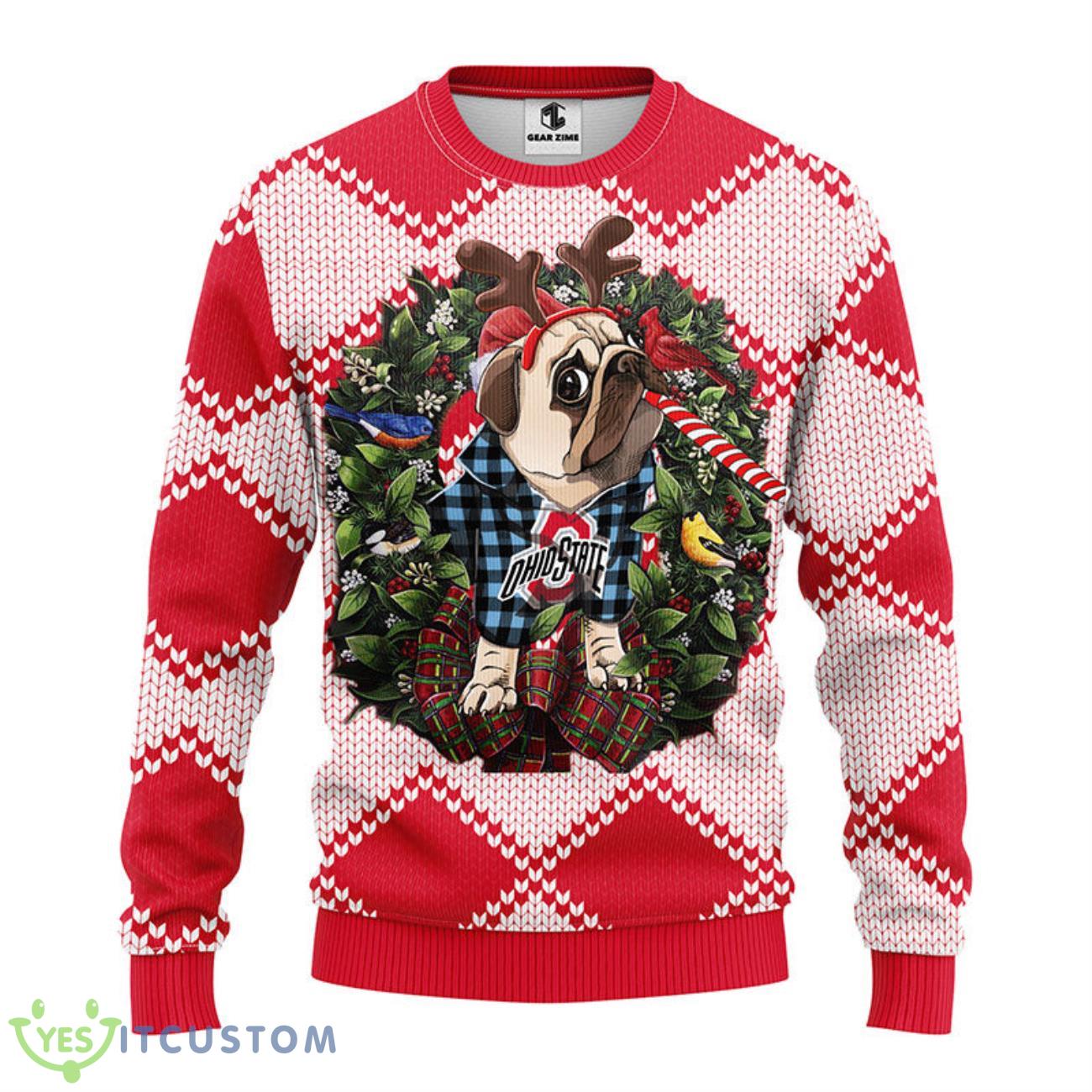 Ohio State Buckeyes Pub Dog Christmas Ugly Sweater 5 Ohio State Buckeyes Pub Dog Christmas Ugly Sweater Product Photo 1