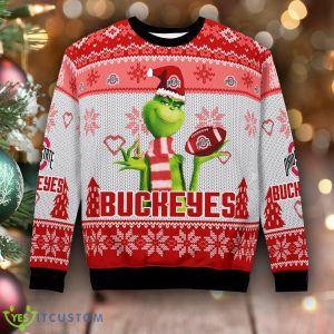 Ohio State Buckeyes The Grinch Ugly Christmas 3D Sweater Gift Holidays 3 Ohio State Buckeyes The Grinch Ugly Christmas 3D Sweater Gift Holidays - Ohio State Buckeyes The Grinch Ugly Christmas Sweater Photo 6