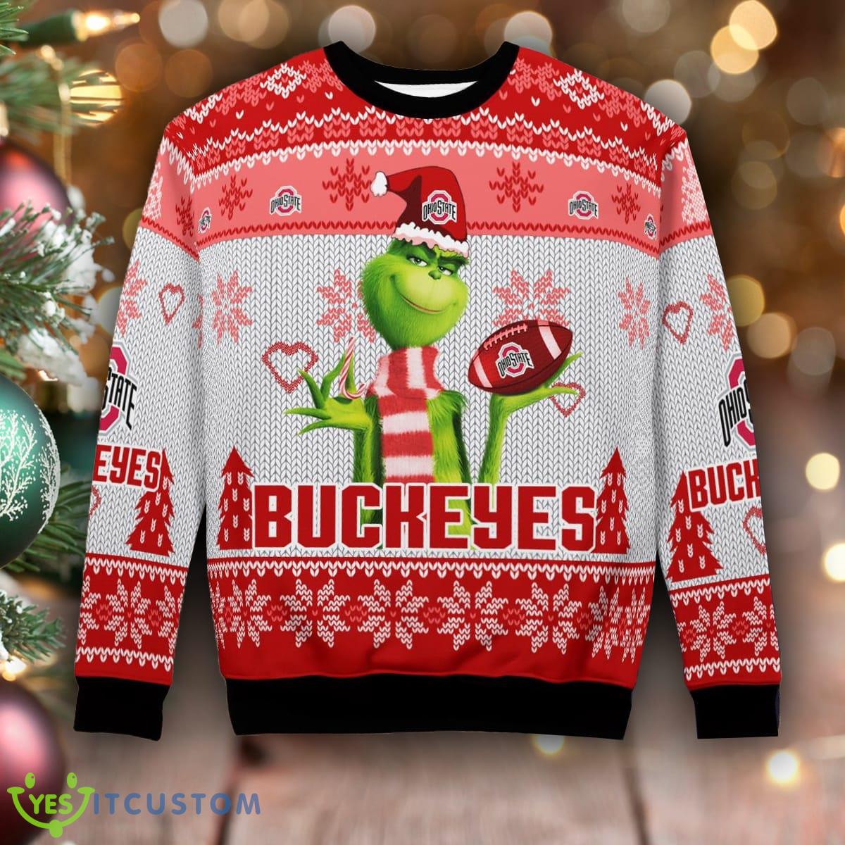 Ohio State Buckeyes The Grinch Ugly Christmas 3D Sweater Gift Holidays 2 Ohio State Buckeyes The Grinch Ugly Christmas 3D Sweater Gift Holidays - Ohio State Buckeyes The Grinch Ugly Christmas Sweater Photo 6