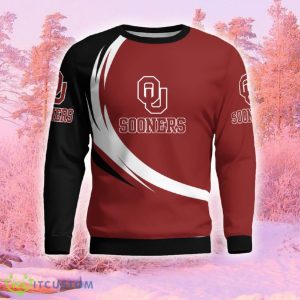 Oklahoma Sooners Curved Stripes Funny Ugly Christmas Sweater Gift For Men And Women Gift Holidays - Oklahoma Sooners Curved Stripes 3D Sweatshirt_2