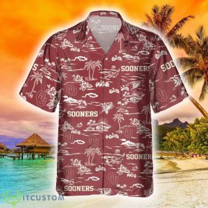 Oklahoma Sooners New 3D Hawaiian Shirt Best For Fans Beach Gift For Men And Women - Oklahoma Sooners Tropical AOP Pocket Hawaiian Shirt Photo 1