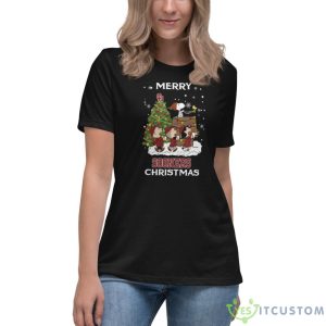 Oklahoma Sooners Snoopy Family Christmas Shirt Holiday Gift - Women's Relaxed Short Sleeve Jersey Tee