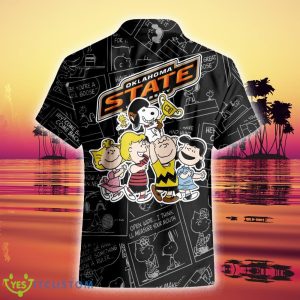 Oklahoma State Cowboys Snoopy Peanut Team Playing Football Hawaiian Shirt - Oklahoma State Cowboys Snoopy Peanut Team Playing Football Hawaiian Shirt Photo 3