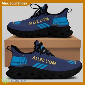 Olympique de Marseille Ligue 1 Logo Chunky Sneakers Sleek Max Soul Shoes For Fans - Olympique de Marseille Chunky Sneakers White Black Max Soul Shoes For Men And Women Photo 1
