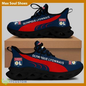 Olympique Lyonnais Ligue 1 Logo Chunky Sneakers Versatile Max Soul Shoes For Fans - Olympique Lyonnais Chunky Sneakers White Black Max Soul Shoes For Men And Women Photo 1