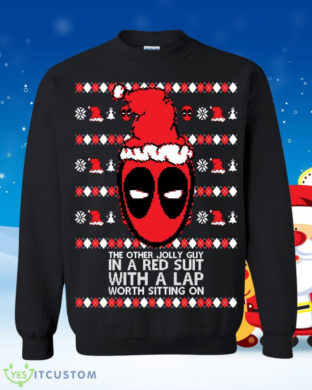 OnCoast Funny Deadpool Ugly Christmas Sweater Impressive Gift For Men Women 3 OnCoast Funny Deadpool Ugly Christmas Sweater Impressive Gift For Men Women Product Photo 1