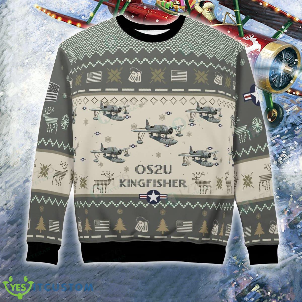 OS2U Kingfisher Christmas Aircraft Ugly Sweater US Air Force 6 OS2U Kingfisher Christmas Aircraft Ugly Sweater US Air Force - OS2U Kingfisher Christmas Aircraft Ugly Sweater US Air Force Photo 6