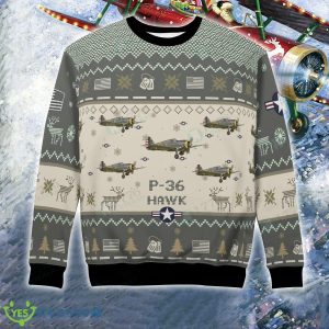 P-36 Hawk P36 Christmas Aircraft Ugly Sweater US Air Force - P-36 Hawk P36 Christmas Aircraft Ugly Sweater US Air Force Photo 6