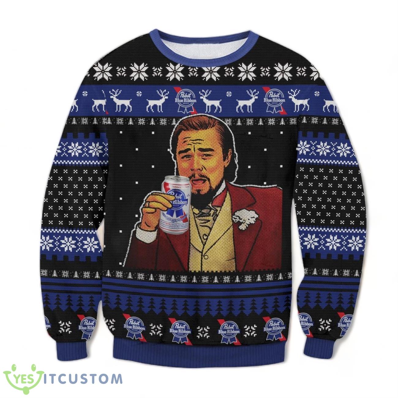 Pabst Blue Ribbon Beer Meme Ugly Sweater 3 Pabst Blue Ribbon Beer Meme Ugly Sweater Product Photo 1