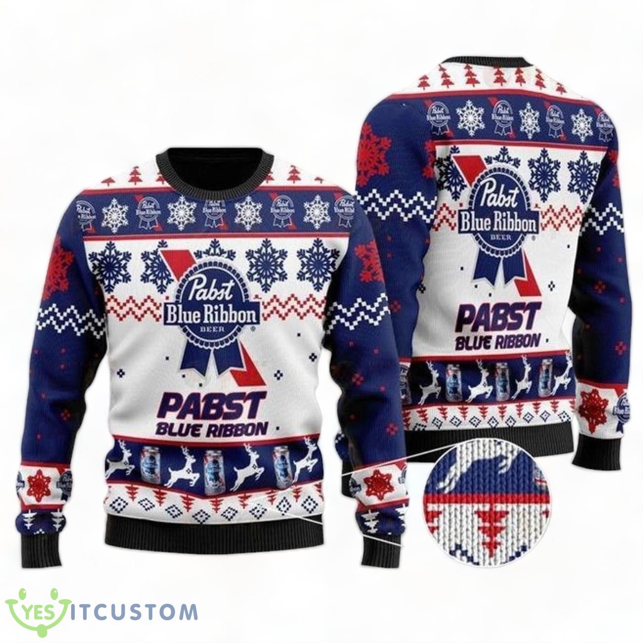 Pabst Blue Ribbon Christmas Sweater 3 Pabst Blue Ribbon Christmas Sweater Product Photo 1