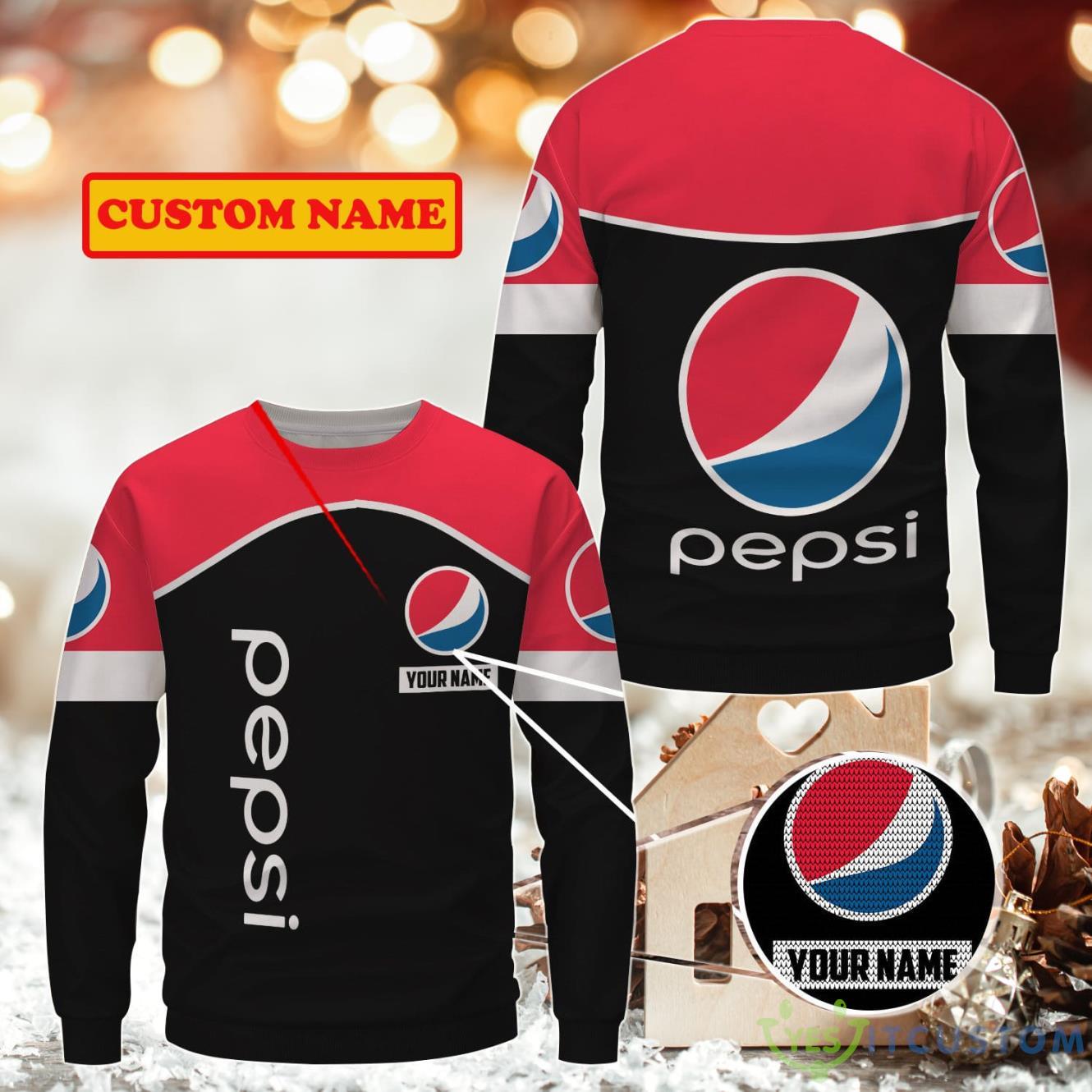 Pepsi Ugly Christmas Sweater Custom Name 3 Pepsi Ugly Christmas Sweater Custom Name Product Photo 1