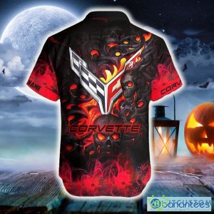 Personalized Chevrolet Corvette Death Skull Gift Halloween 3D Hawaiian Shirt For Men And Women - Hawaiian Shirt Skull Halloween Chevrolet Corvette_3
