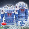 Personalized EFL Carlisle United Big Logo Stadium Snowflakes Ugly Christmas Sweater - Carlisle United Big Logo Stadium Snowflakes EFL Ugly Christmas Sweater