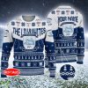 Personalized EFL Preston North End FC Big Logo Stadium Snowflakes Ugly Christmas Sweater - Preston North End FC Big Logo Stadium Snowflakes EFL Ugly Christmas Sweater