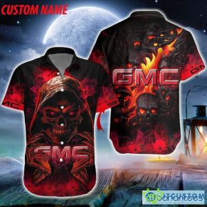 Personalized GMC Death Skull Gift Halloween 3D Hawaiian Shirt For Men And Women - Hawaiian Shirt Skull Halloween GMC_1