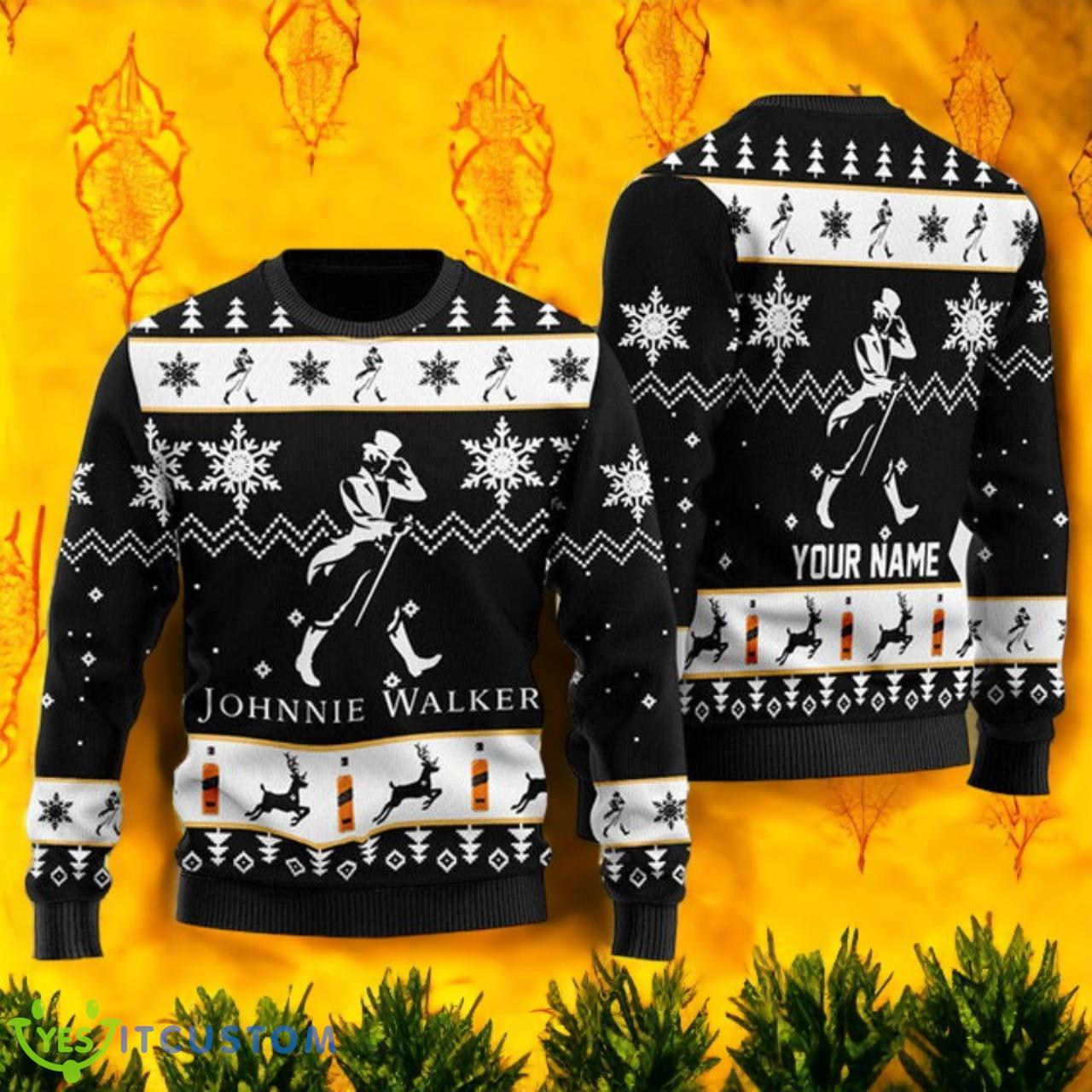 Personalized Johnnie Walker Ugly Christmas Sweater 3 Personalized Johnnie Walker Ugly Christmas Sweater Product Photo 1