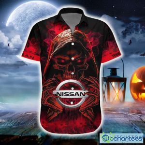 Personalized Nissan Death Skull Gift Halloween 3D Hawaiian Shirt For Men And Women - Hawaiian Shirt Skull Halloween Nissan_2