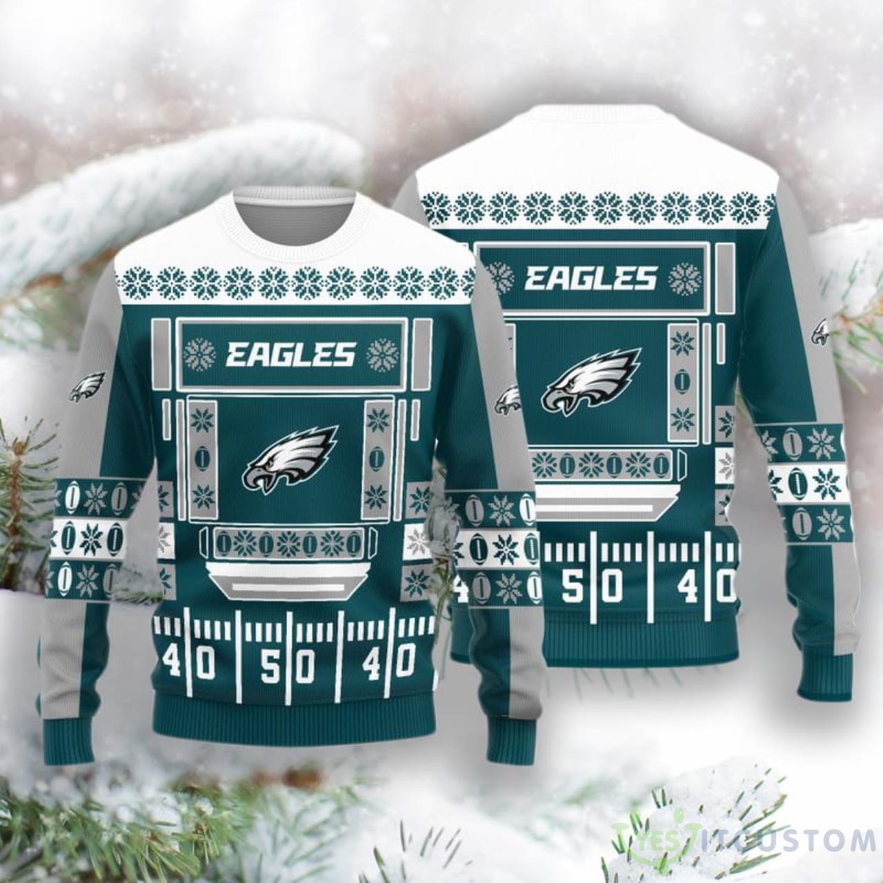 Philadelphia Eagles Christmas Ball Snowfalke Pattern Knitted Sweater 3 Philadelphia Eagles Christmas Ball Snowfalke Pattern Knitted Sweater Product Photo 1