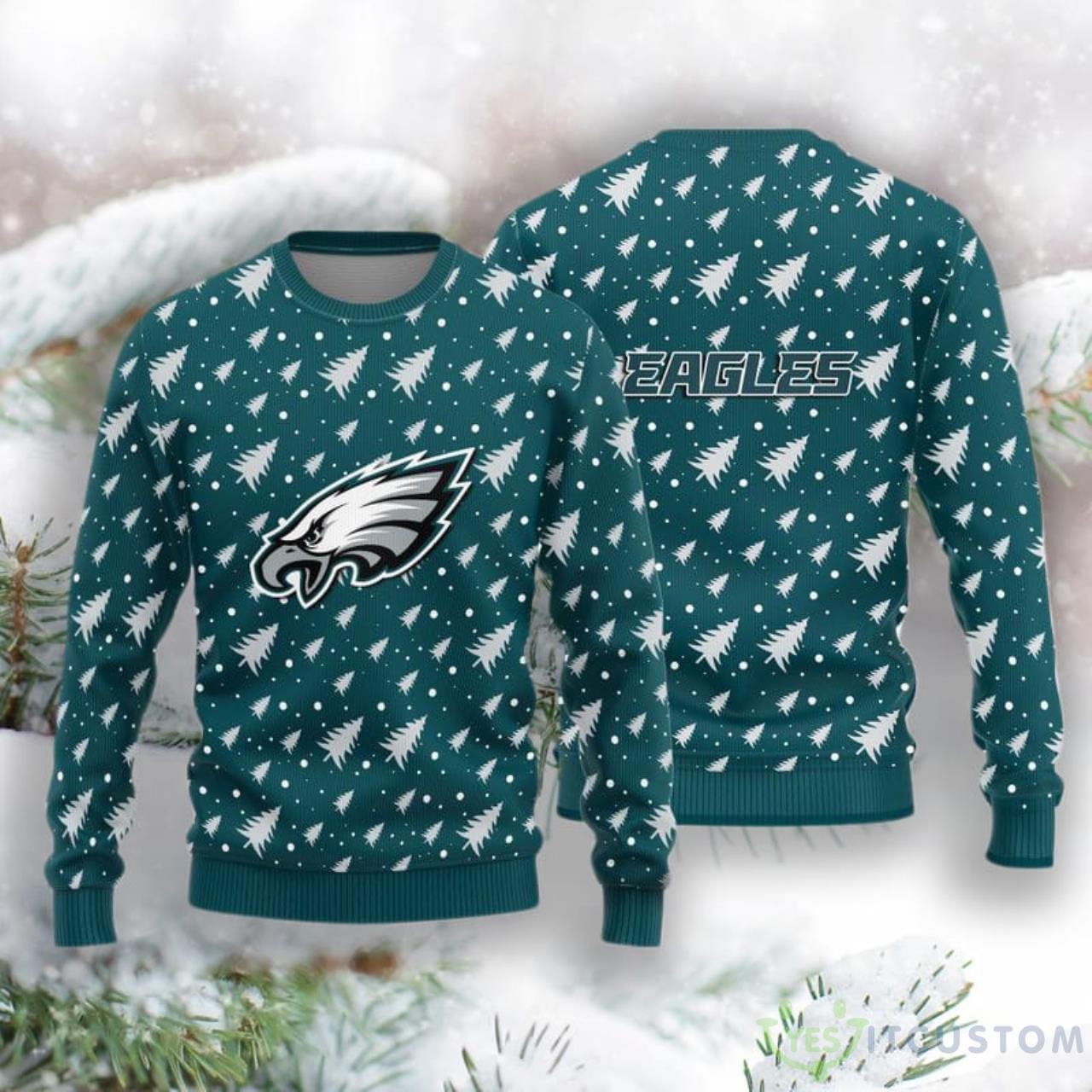 Philadelphia Eagles Christmas Pine Tree Patterns Pattern Knitted Sweater 3 Philadelphia Eagles Christmas Pine Tree Patterns Pattern Knitted Sweater Product Photo 1
