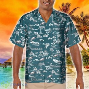 Philadelphia Eagles Colorful 3D Hawaiian Shirt Best For Fans Beach Gift For Men And Women - Philadelphia Eagles Tropical AOP Pocket Hawaiian Shirt_1