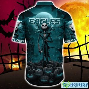 Philadelphia Eagles Halloween Jack Skellington 3D Hawaiian Shirt For Fans Gift Christmas Men And Women - Philadelphia Eagles Halloween Jack Hawaii Shirt Trending For This Season_4