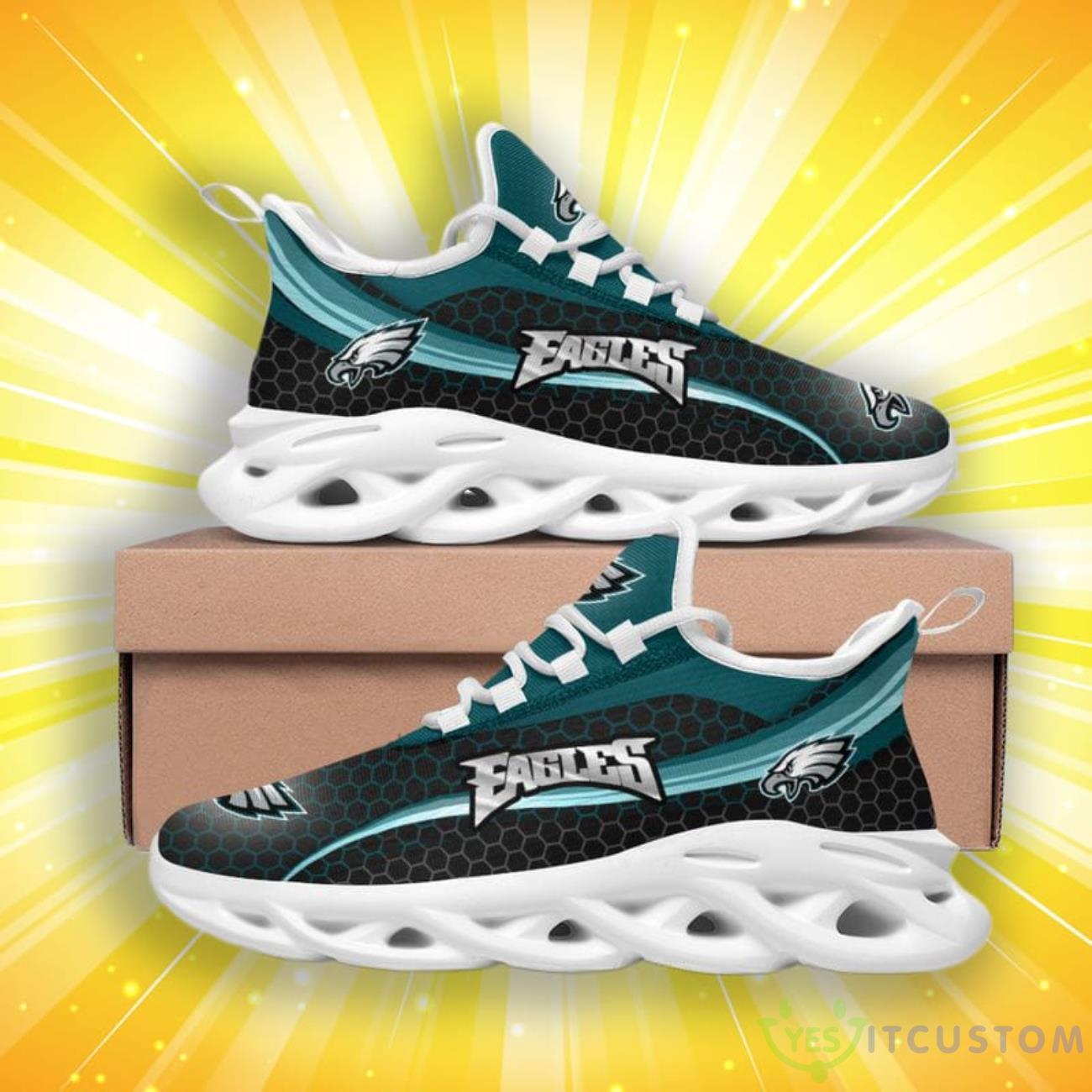 Philadelphia Eagles Honeycomb Pattern Max Soul Shoes 6 Philadelphia Eagles Honeycomb Pattern Max Soul Shoes Product Photo 2