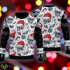 Philadelphia Eagles Logo Skull Candy Cane Pattern Black Knitted Xmas 3D Sweater - Philadelphia Eagles Logo Skull Candy Cane Pattern Black Knitted Xmas 3D Sweater