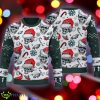 Philadelphia Eagles Logo Skull Candy Cane Pattern Green Knitted Christmas Sweater AOP - Philadelphia Eagles Logo Skull Candy Cane Pattern Green Knitted Christmas Sweater AOP