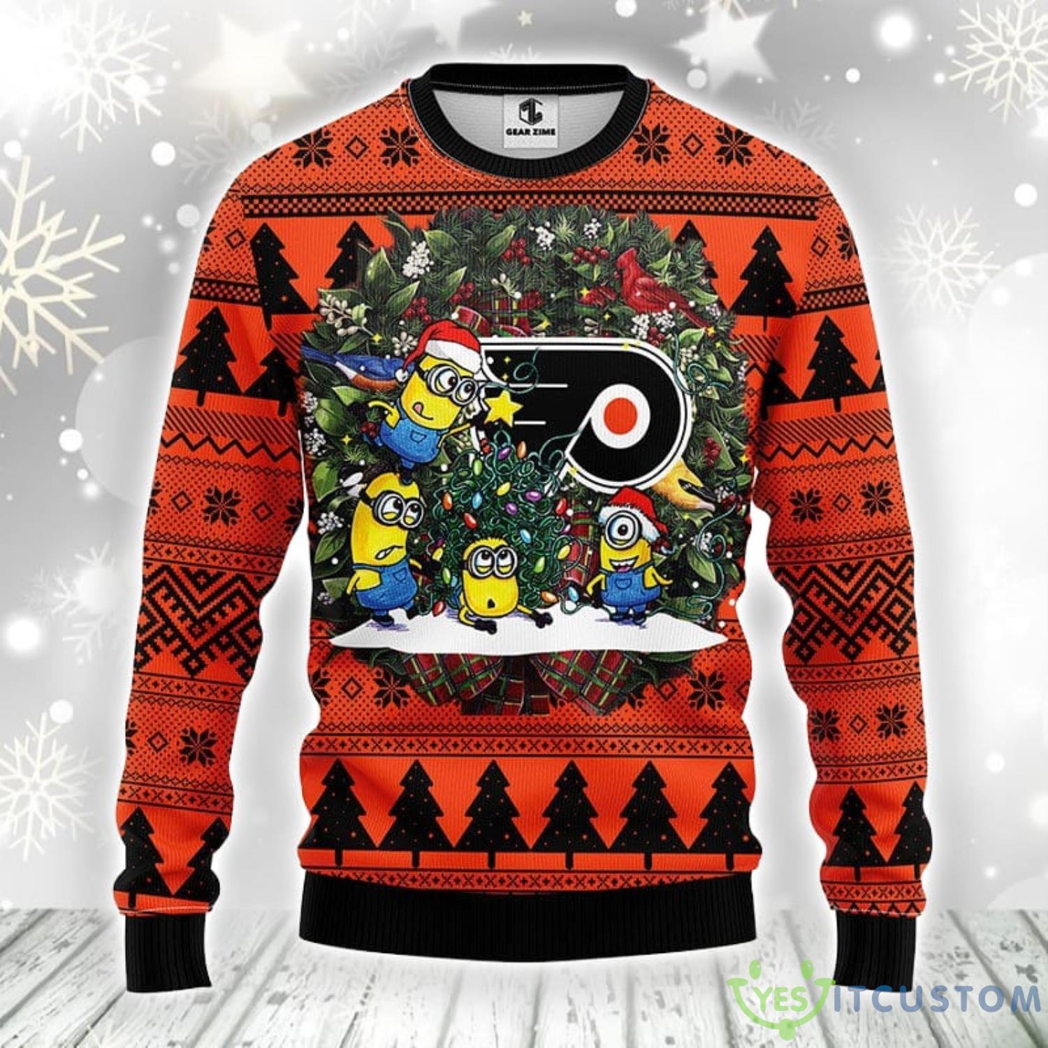 Philadelphia Flyers Minion Christmas Ugly Sweater Best Christmas Gift For Sport Fans 3 Philadelphia Flyers Minion Christmas Ugly Sweater Best Christmas Gift For Sport Fans Product Photo 1